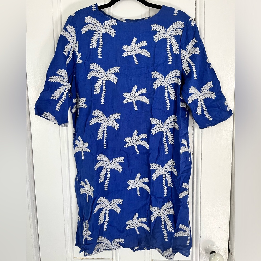 PEPALOVES Blue Embroidered Dress